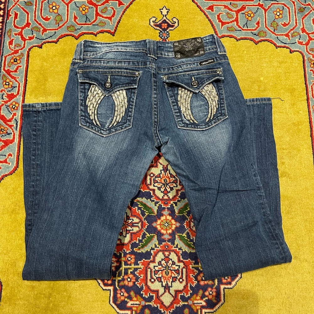 Gorgeous limited edition Angel Wing bling miss Me jeans sz 31x31 like new
